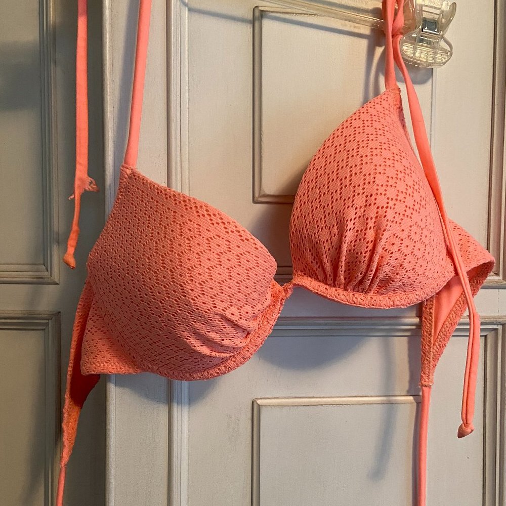H&M Orange Coral Wire Bikini Top